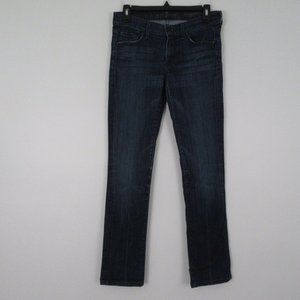 7 For All Mankind Straight Leg Jeans Distressed Dark Wash